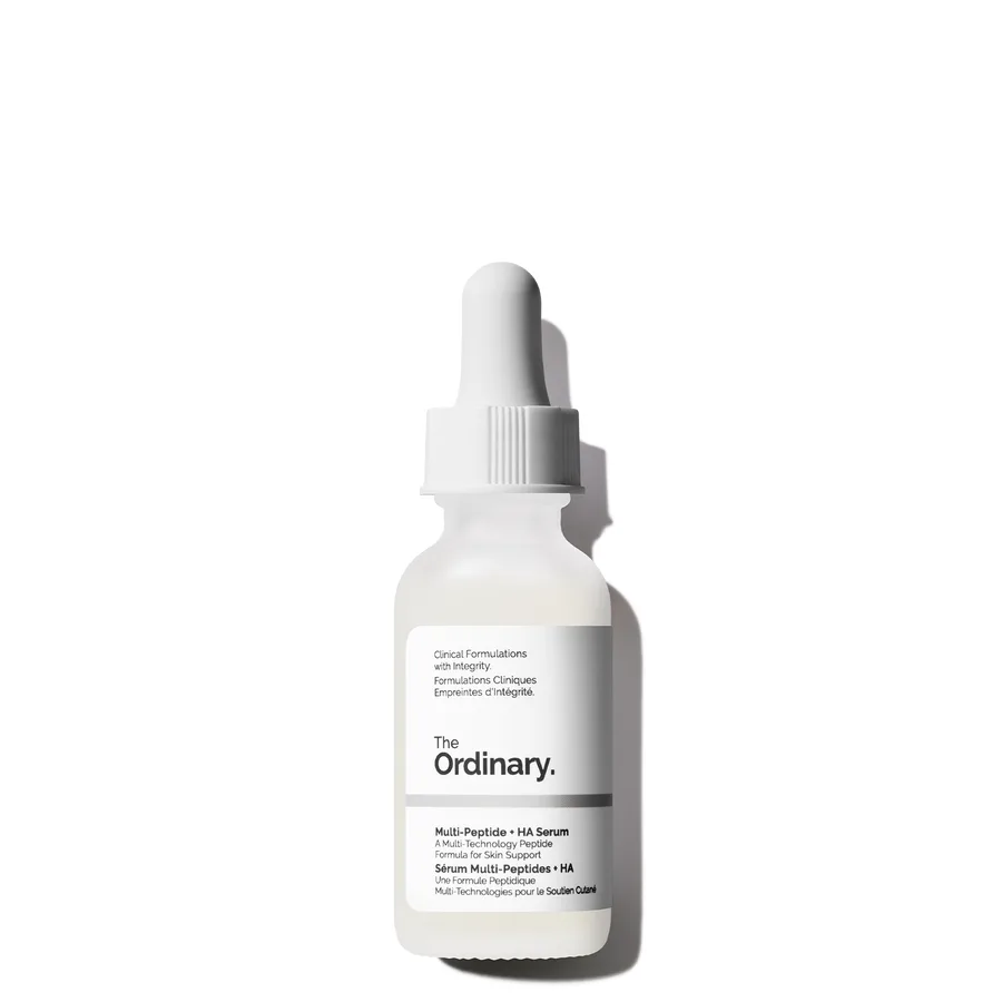 Product photo of The Ordinary Multi-Peptide + HA Serum, showing the packaging